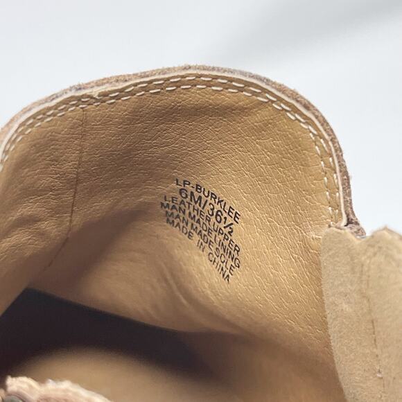 Lucky Brand Womens 6 Brown Burklee Zip Ankle Leather Booties Stacked Block Heel - Picture 11 of 13